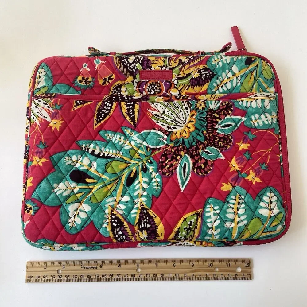 Vera Bradley Commuter Tablet Tamer Organizer Bag RUMBA Pink Travel iPad Floral